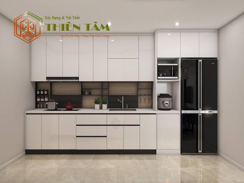 TỦ BẾP GỖ CÔNG NGHIỆP ACRYLIC RẺ ĐẸP TB-CN09